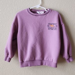 Zara little girls purple graphic sweet top 4-5T